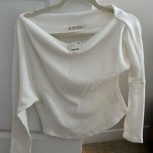 Free People White Off-Shoulder Top